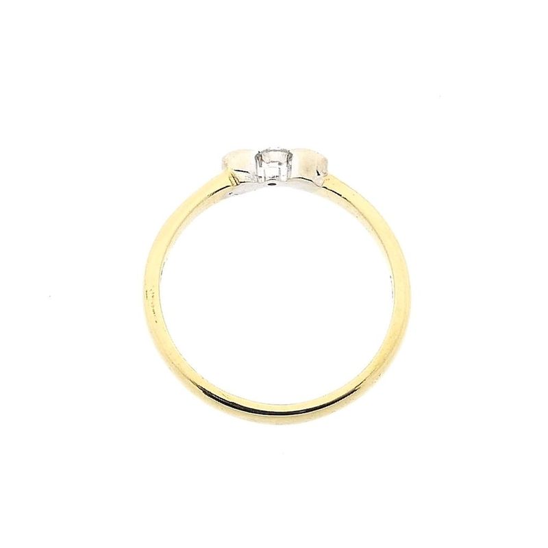 Image 5 of Two-tone gold ring with diamond; 0.07 ct.