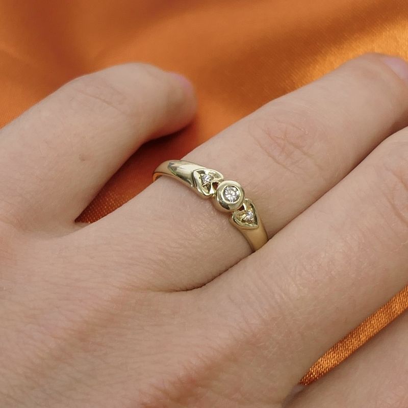 Image 8 of Golden fantasy ring set with diamond | 0.04 ct.