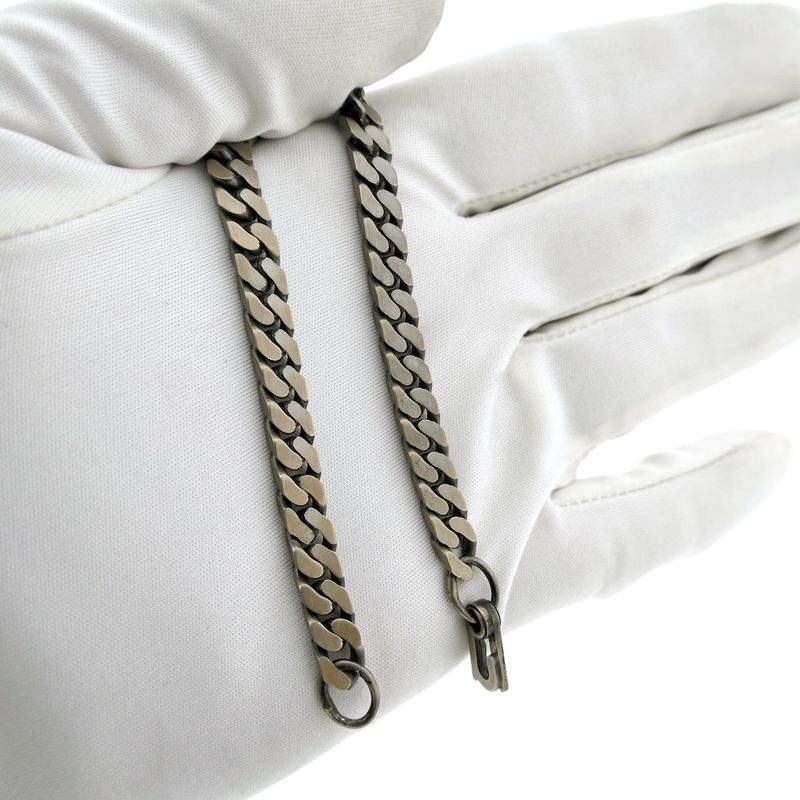 Image 7 of Silver gourmet link bracelet; Men