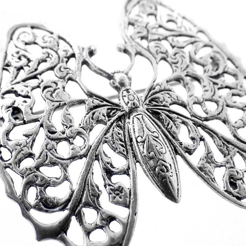 Image 3 of Silver brooch of a butterfly