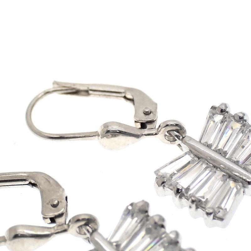 Image 3 of Silver earrings with zirconia charm