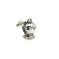 Pandora charm with pendant; Silver with gold; Golden Circle