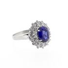 Image 5 of 18 carat white gold cocktail ring with zirconia and sapphire
