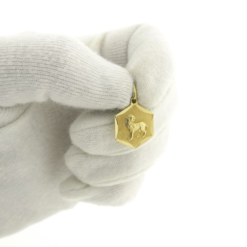 Image 9 of Golden Leo zodiac sign pendant.