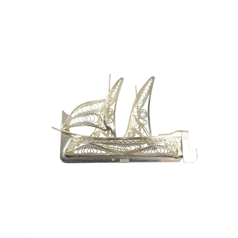 Image 1 of Antique ship brooch in filigree technique