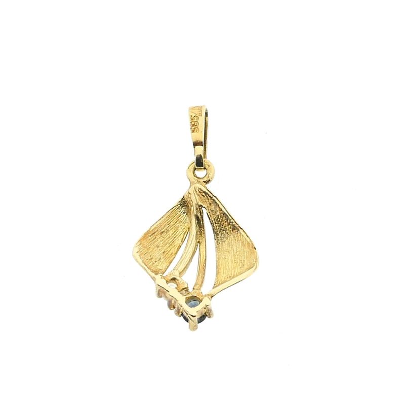 Image 5 of Gold pendant with sapphire and zirconia