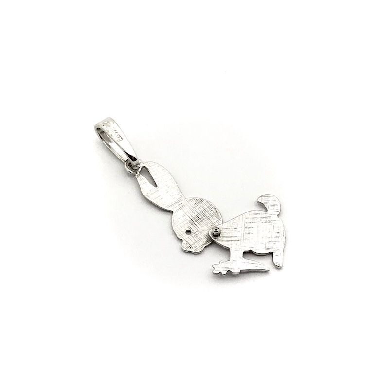 Image 4 of Silver pendant of a Hare with Carrot