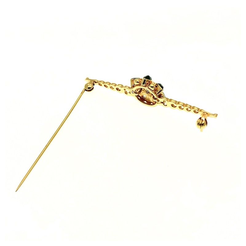 Image 3 of Gold antique brooch with garnet stones