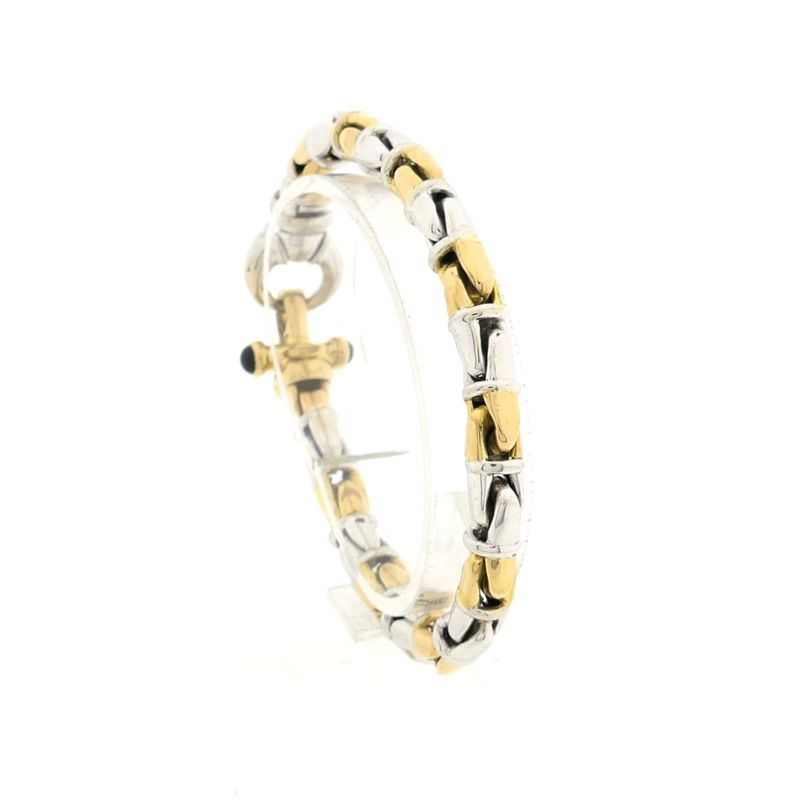 Image 1 of Two-tone gold fantasy link bracelet