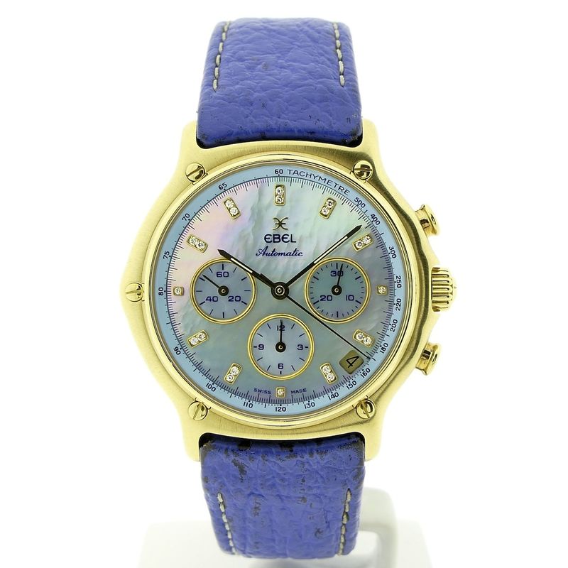 Image 1 of Ebel 1911 El Primero Chronograph; 18k gold watch with mother-of-pearl dial and diamonds