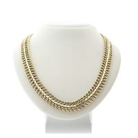 Golden French gourmet link necklace | 41 cm