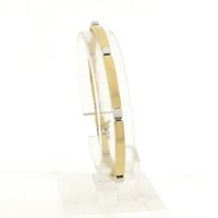 Two-tone gold bar link bracelet | 18.5 cm