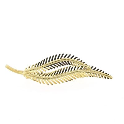 Image 1 of Vintage gold feather brooch