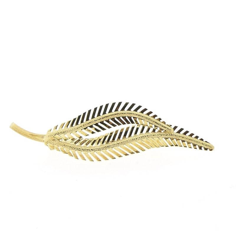 Image 1 of Vintage gold feather brooch