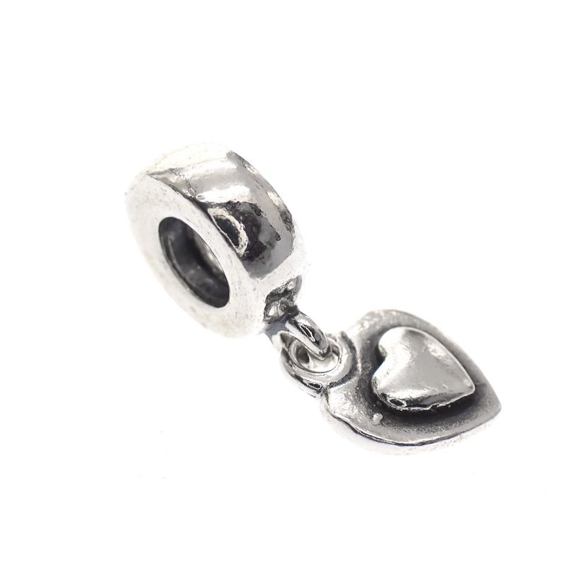 Image 1 of Pandora charm; Silver; Hanging Heart