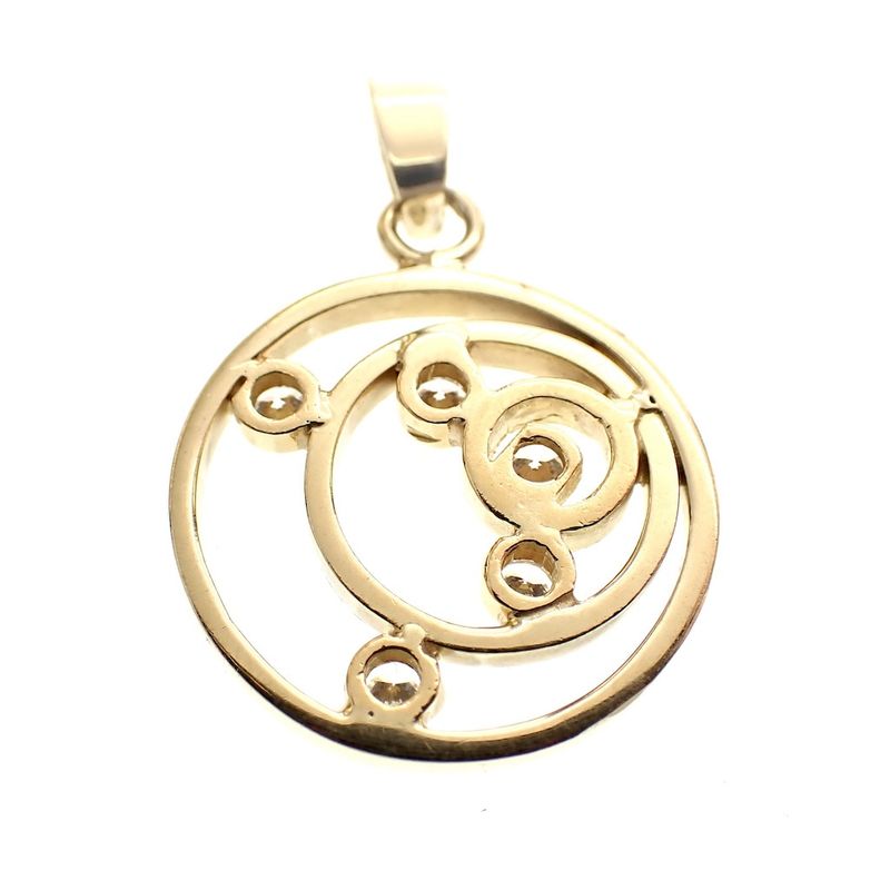 Image 5 of Golden fantasy pendant with diamond 0.25 ct.