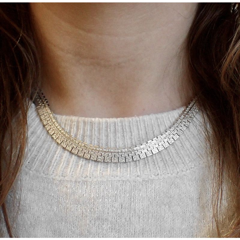 Image 10 of Silver matte fantasy necklace | 43 cm