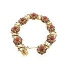 Image 7 of Gold bracelet with blood corals; Antique | 19 cm