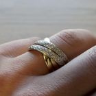 Image 7 of Two-tone gold pavé ring with 0.33 ct diamond.