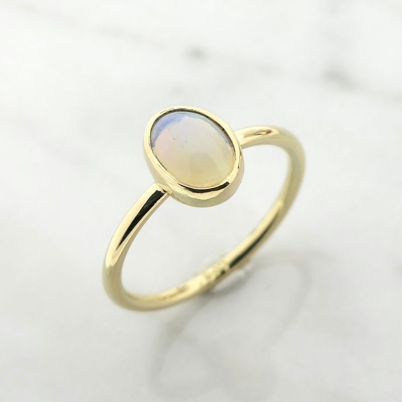 Image 1 of Gold ring with precious opal