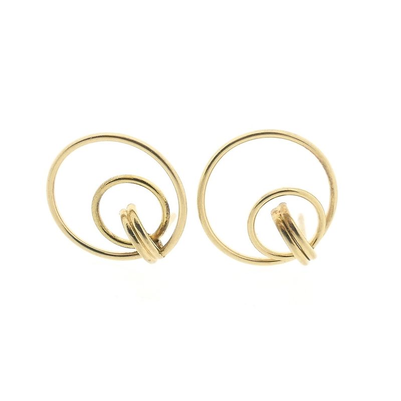 Image 8 of Gold stud earrings | Circles