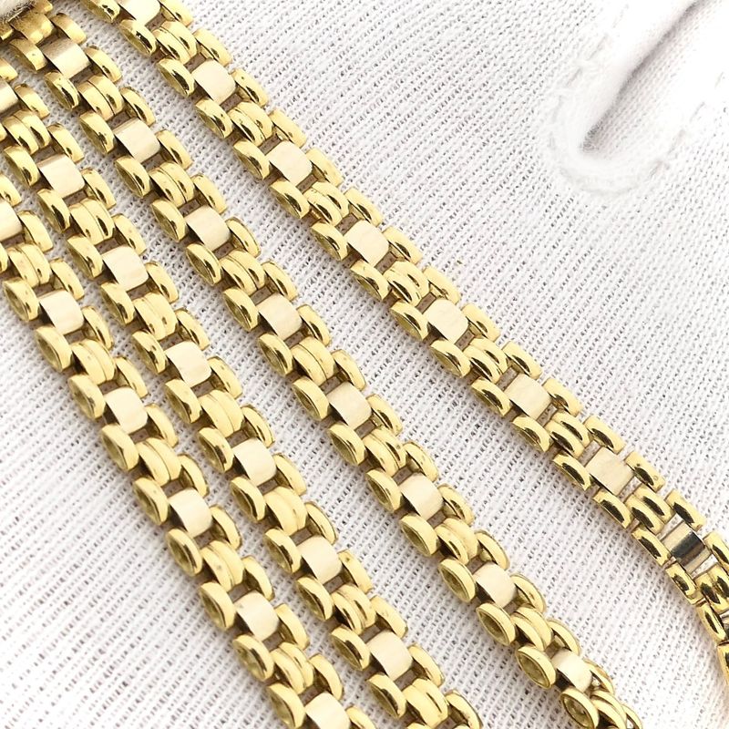 Afbeelding 8 van Bicolor gouden panterschakel ketting