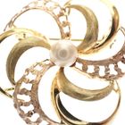 Image 3 of Vintage two-tone gold brooch with pearl