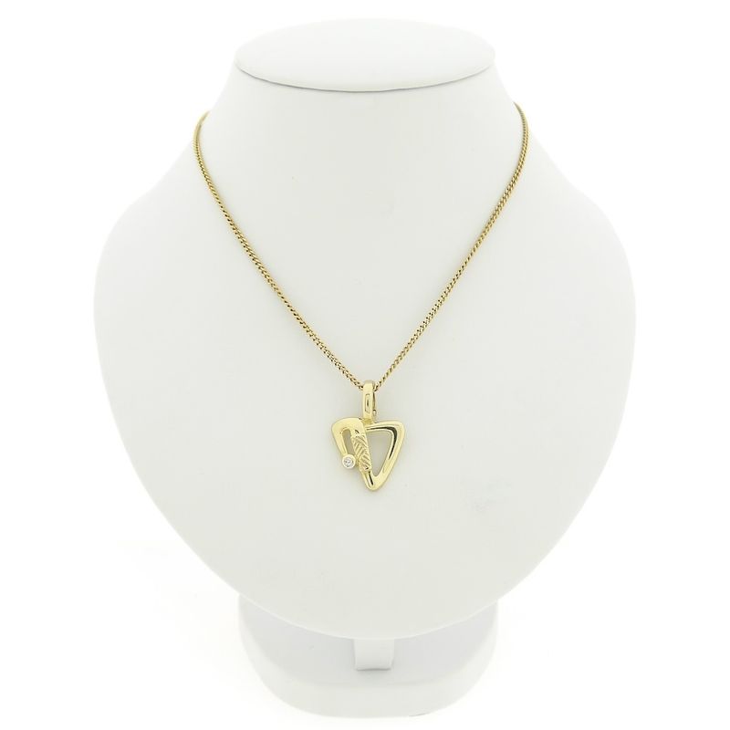 Image 3 of 9 carat abstract pendant with diamond; 0.01 ct.