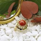 Image 2 of Gold ring with red coral | Vintage