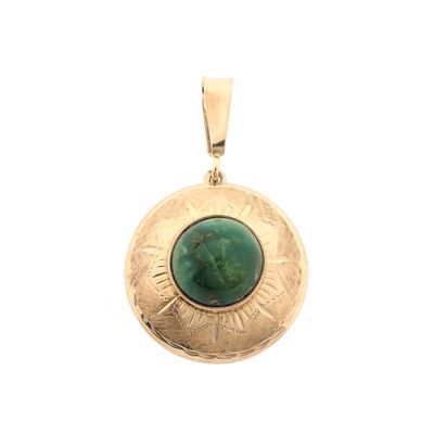 Image 1 of Gold pendant with malachite