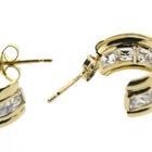 Image 5 of Gold half-round Alliance stud earrings with zirconia