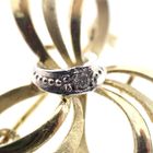 Image 3 of Gold brooch as a bow with diamond