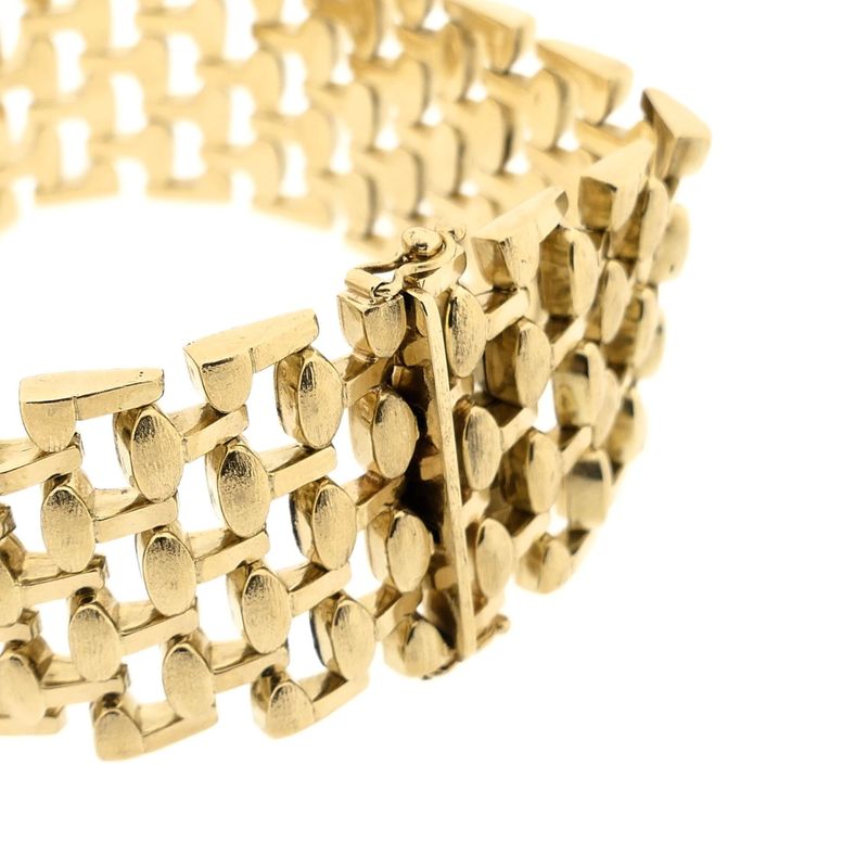 Image 4 of Gold Wide Bismarck Link Bracelet