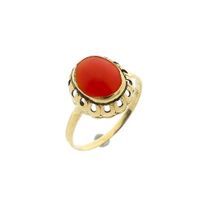 8 karaat ring met bloedkoraal 