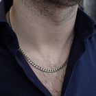 Image 4 of White gold gourmet link necklace | 47 cm