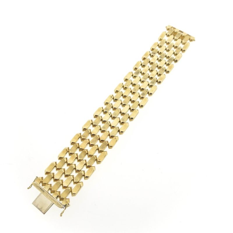 Image 11 of Gold wide Bismarck link bracelet
