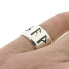 Image 6 of Wide silver ring with runic script; Bombarie