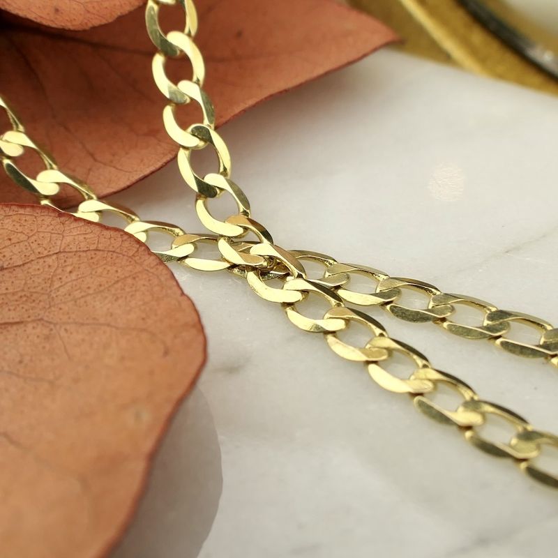 Image 2 of Gold wide gourmet link bracelet | 19.5 cm