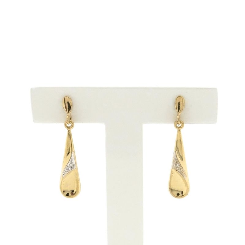 Image 1 of Gold earrings with diamond | 0.01 ct.