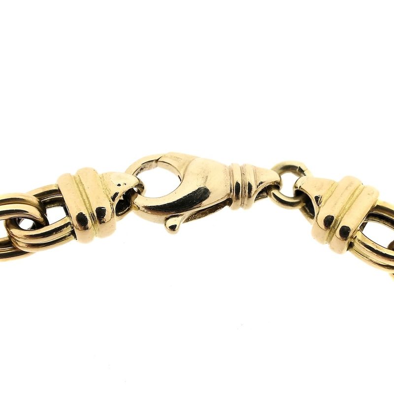 Image 8 of Gold double anchor link bracelet