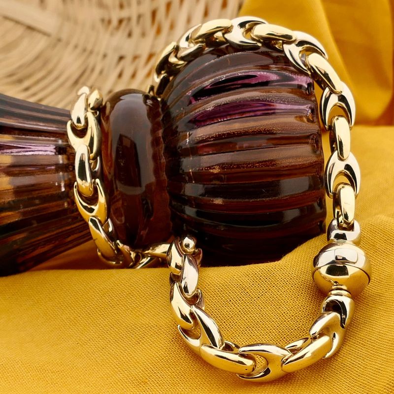 Image 2 of Bicolor Gold Link Necklace