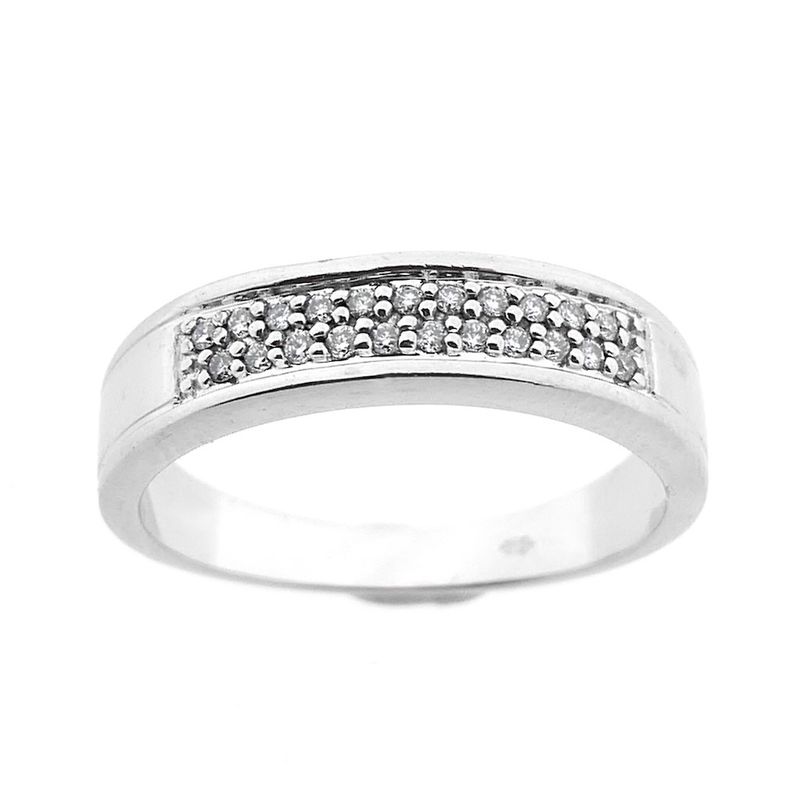 Image 3 of White gold pavé ring with diamonds | 0.11 ct.