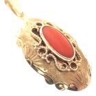 Image 3 of Vintage gold pendant with red coral