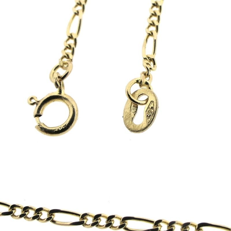 Image 4 of Gold thin Figaro link chain | 45 cm