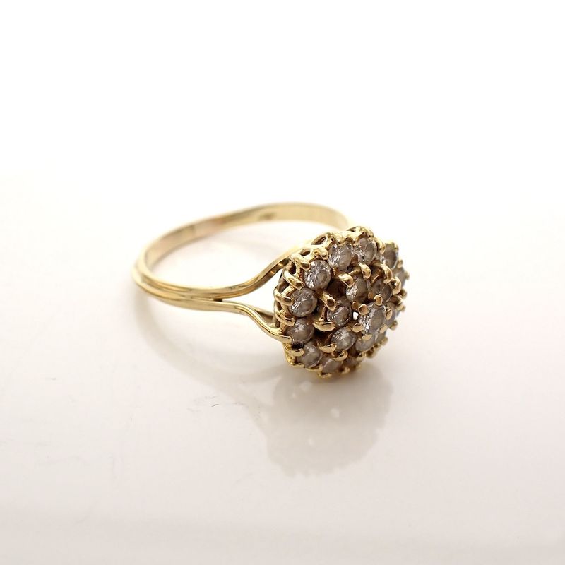Image 3 of 18-karat exclusive gold cocktail ring with 1.58 ct. diamonds.
