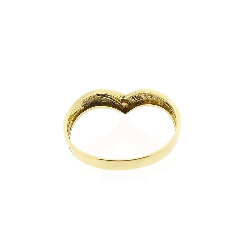 Image 4 of Gold V-Shaped Ring with Diamond; 0.005 ct.