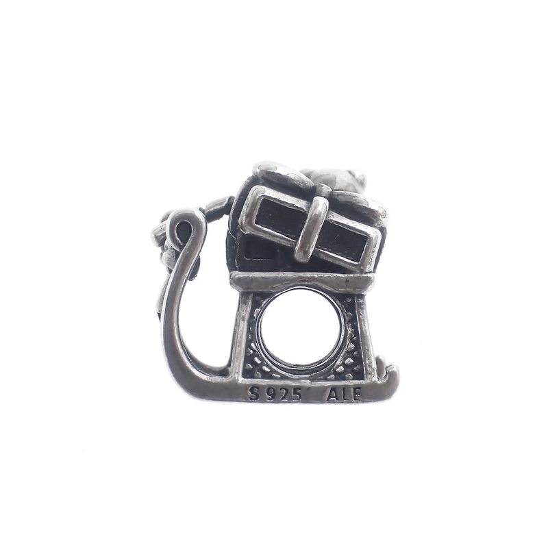 Image 6 of Pandora charm; Silver with gold; Christmas sled