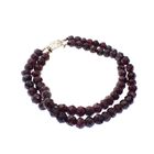 Image 5 of Garnet bead bracelet with silver clasp; Antique | 21 cm