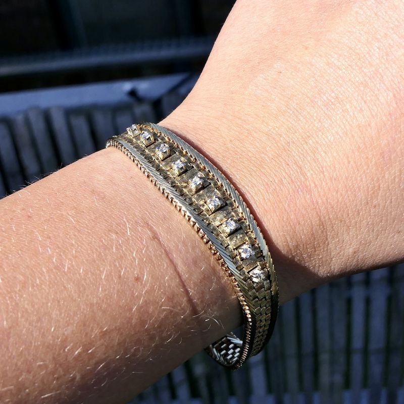 Image 7 of Gold bracelet with diamond; 0.27 ct. | 19 cm