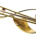 Image 7 of Gold brooch with pearl and ruby
